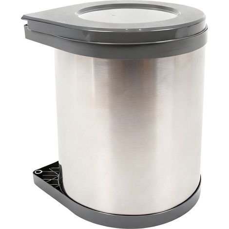 Pattumiera girevole in acciaio inox per cucina, capacità 14 litri