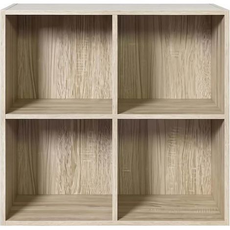 Libreria cubo aperta a 4 scomparti colore rovere 60 x 60 x 29,5 cm HOMVRA (1/5)