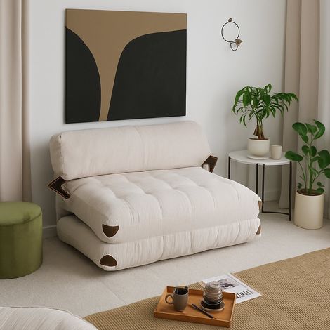 Schlafsofa Surigae, 2-Sitzer, mit Stauraum, verstellbar, 120x75 cm, Weiß (1/5)