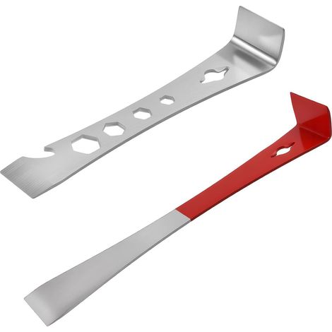 Lot de 2 Pieds de Biche 17cm et 23.5cm, Arrache-clou & Dépose Garniture, Barre à Scraper Plate Acier Inoxydable, Double Fonction Tournevis Hexagonal, pour Bricolage Menuiserie Apiculture