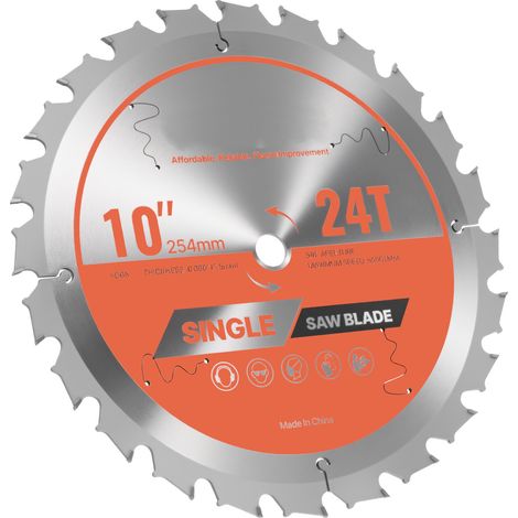 Mophorn Lama Circolare Ø 254 mm per Troncatrice, 24 Denti, Spessore 2,5 mm, Ideale per Taglio di Legno, Compensato e Legno Duro