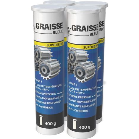 Méduze - 4 cartouches de graisse bleue supérieure 400g - Grade NLGI 2 - Adhérence renforcée - Multifonctions - Extrême pression (1/5)