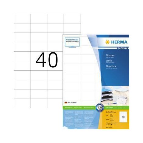 Herma Etiquettes       52,5x29,7 200f. DIN A4 8000 pièces    4610 (1/4)