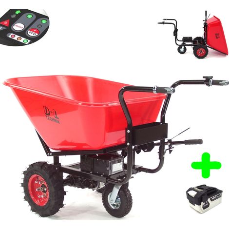Elektrische Schubkarre 240L Dreirad Motorschubkarre Li-Ion Akku 18,5V Schubkarre Elektro Dumper 55965