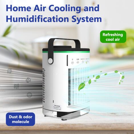Nannigr Portable Climatiseur Mobile Silencieux 700 ml, 4 en 1 Refroidisseur d'air, , 4 Vitesses de Ventilateur, Poignée, Chambre à Coucher, Bureau (1/4)