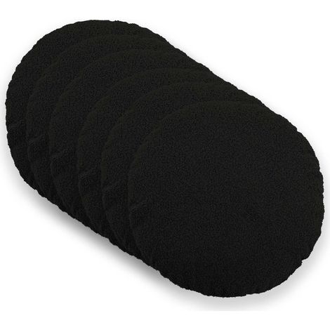 Cushion Cover 6 pcs HEERLEN Black Ø 30 cm Bouclé vidaXL