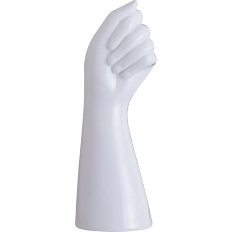 Vase humain, petit vase à fleurs, vase en céramique blanche, vase à main, vase moderne, décoration de jardin, maison, salon, statue d'art de table, intérieur et extérieur (blanc) (1/5)