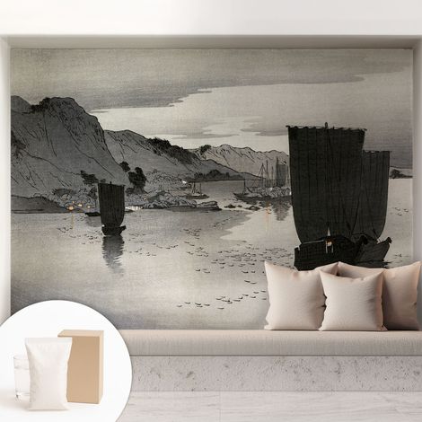 Papier peint intissé mural avec imprimé pour décoration pour salon pour chambre à coucher pour entrée Baie au crépuscule 208x146 cm (1/5)