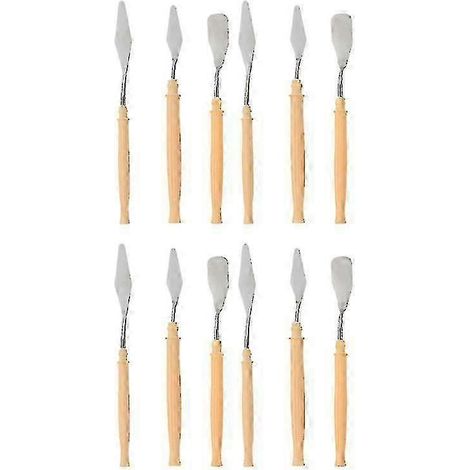 Grattoirs pour peinture à l'huile, 12 lames en acier inoxydable, manche en plastique, outils de peinture artistique (1/3)