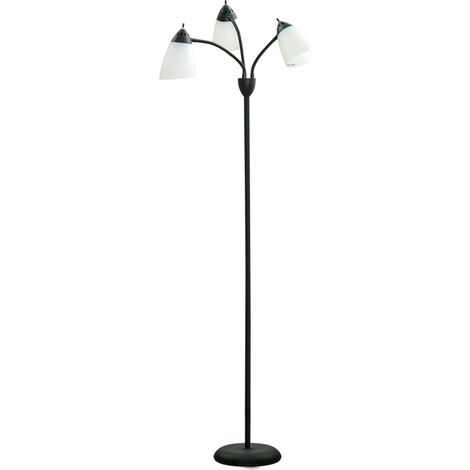 Arc Tree Floor Lamp with 3 Adjustable Rotating Lights, Industrial Standing Lamp with Steel Frame for Bedroom Living Room, 155cm, Black (1/5)