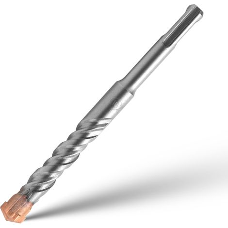 Foret SDS Plus Mèche à Béton 4 Pointes en Carbure Foret Carrelage à Percussion Électrique SDS Plus pour Perforateur Forets Transversaux Brique Pierre Naturelle Métal 16mm x 160mm (1/5)