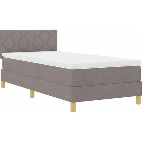 Maison Exclusive - LED Boxspringbett mit LED-Lichtleisten Taupe 9
