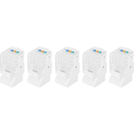 Ulisem5pcs CAT3 RJ11-Steckverbinder, modulare Telefonsteckverbinder, 6P4C AWG26-Steckverbinder. Geeignet für Telefon-, Fax- und Sprachanwendungen in Verkabelungssystemen (1/4)