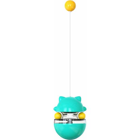 Balle Distributrice de Croquettes - Plastique Durable - Jeu Interactif Anti-Stress pour Chaton et Chat Intérieur - 10x10x13,5cm (1/5)