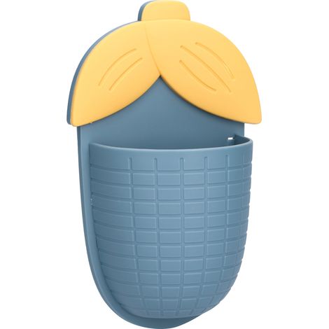 Étagère murale en forme de corne mignonne, sans perçage, fixation adhésive sans trace, boîte de rangement pour salle de bain, coiffeuse, bleu (1/5)