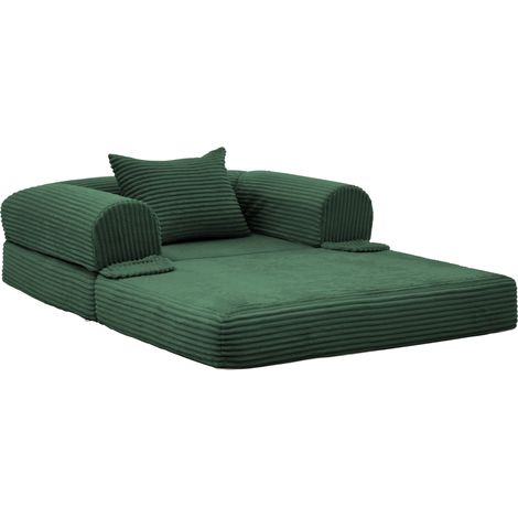 Sofa-lit 1 place convertible en tissu corduroy pour petit espace (1/5)