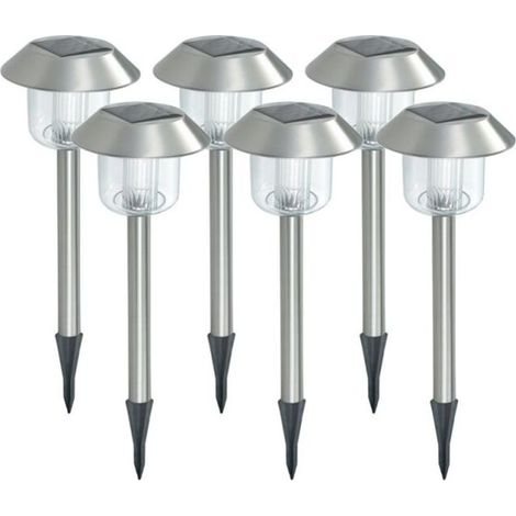 Kit da 6 indicatori luminosi solari RGB e bianchi, impermeabili IP44, ideali per vialetti, giardini e terrazze – illuminazione esterna decorativa e funzionale