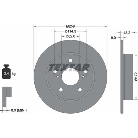 Lot de 2 Disques de frein Textar 92308303 SUZUKI 5561166M00000 5561172L00