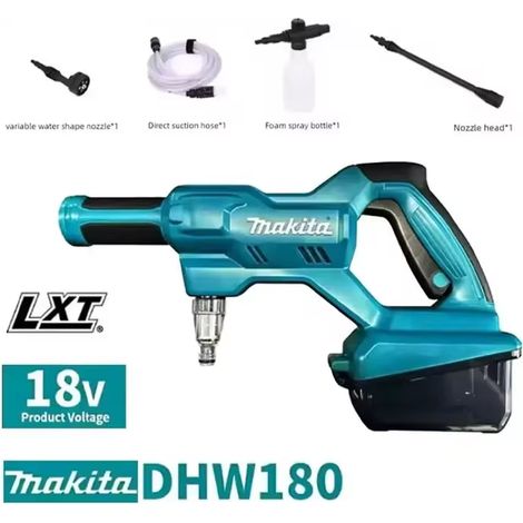 Makita Nettoyeur à eau rechargeable DHW180 18V, pistolet de lavage à aspiration directe pour voiture et jardin (1/5)