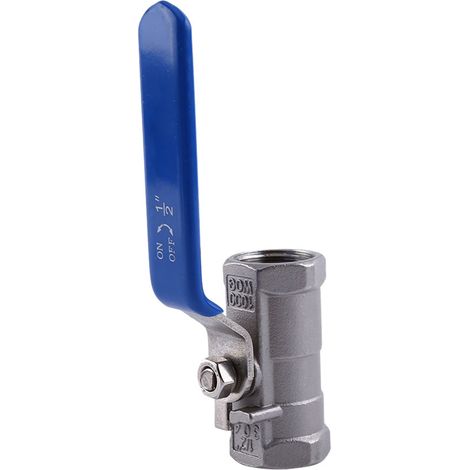Vanne à bille femelle filetée 1/2 pouce (1 pièce) en acier inoxydable SS 304 BSPT pour eau, huile et gaz (1/5)