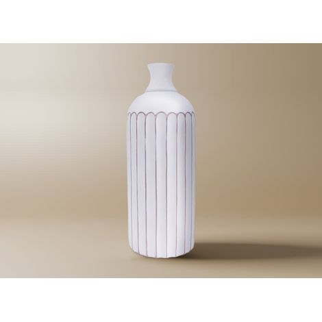 Vase en polyrésine blanc et doré H41 cm ARCA (1/2)