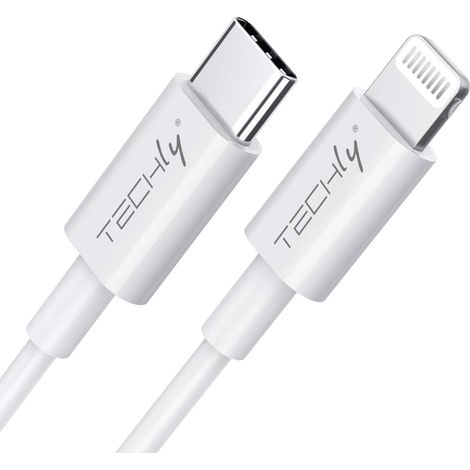 Techly Cavo di Ricarica e Sincronizzazione USB-C  a Lightning  0,5m Bianco (1/5)