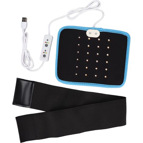 Bande de luminothérapie infrarouge 24 puces LED rouges pour dos, épaules, articulations et muscles, soulagement de la douleur, ceinture bleue. (1/5)