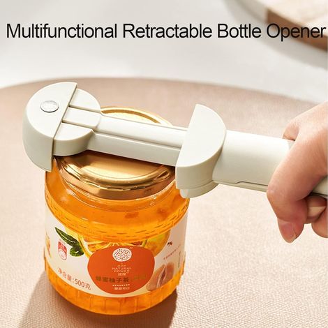 Ouvre-bouteille rétractable multifonctionnel - Ouvre-boîte multifonctionnel réglable - Pince à couvercle de bocal - Nouvel ouvre-bocal - Ouvre-bouteille pour mains faibles, personnes âgées souffrant d (1/4)