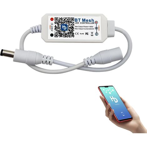 Contrôleur de bande LED Bluetooth blanc, contrôlé par application - Pour bandes LED COB monochromes (1/5)