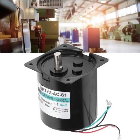 Moteur synchrone AC XD80KTYZ + Condensateur + Support 60 W à aimant permanent, bidirectionnel, à couple élevé et basse vitesse, micromoteur à arbre excentrique, 110 tr/min, 110 V AC, bidirectionnel et (1/5)