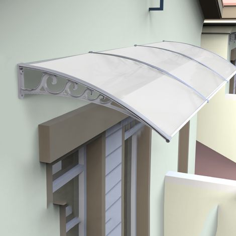 Haustürvordach Türvordach Pultvordach Überdachung Vordach Aluminium 7 Größe[80X240cm]