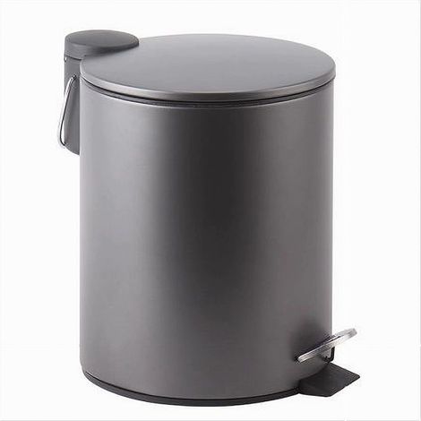 Cleafe - Pattumiera Acciaio Pedale 3 Lt Bidone Cestino Spazzatura Bagno Casa Grigio 87451 - (1/2)