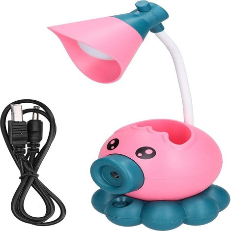 Lampe de bureau LED pliable en forme de pieuvre, lumière blanche chaude, rechargeable par USB, design mignon (1/5)