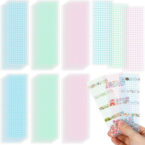 Rangement pour ruban Washi 45 pièces Planche à washi Organisateur de ruban adhésif en plastique à coins arrondis pour la maison et l'école (1/5)