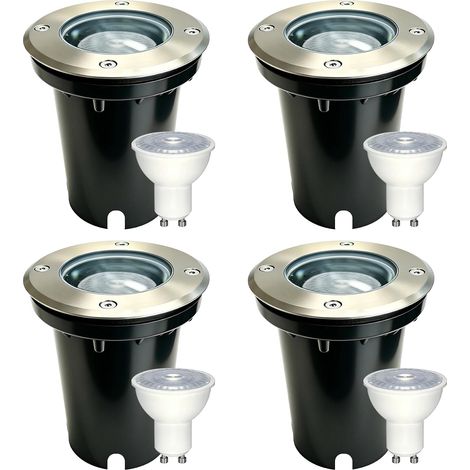 Spot Encastrable ExtéRieur Gu10,Aluminium+Acier,éTanche IP67 Moderne éClairage De Sol RéSistant,Pour AlléEs,EntréEs et Jardins,Lot De 4 (Ampoule Non Incluse) (1/5)