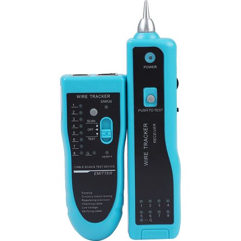 Testeur de câble réseau RJ45 portable rapide, détecteur de ligne et traceur de fil, outil de diagnostic LAN, bleu clair, n°2 (1/5)