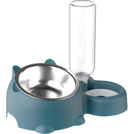 Ensemble de gamelles pour chien inclinées à 16 degrés avec distributeur d'eau et gamelle amovible pour boire et manger. (1/5)