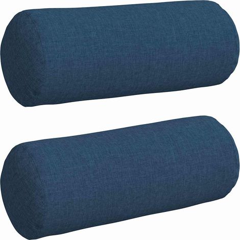 Maison Exclusive - Bolsterkissen 2 Stück Blau Ø 15 x 40 cm Stoff