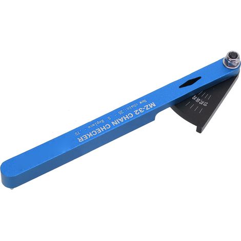 Indicateur d'usure de chaîne de vélo en aluminium, outil de vérification multifonctionnel pour la réparation de chaînes de vélo (bleu) (1/5)