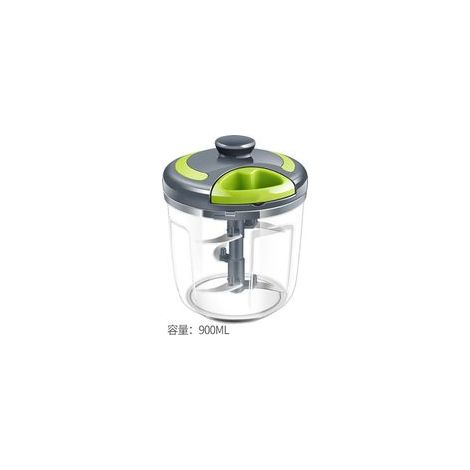 Hachoir manuel, mixeur plongeant d'une capacité de 900ML avec 5 lames en acier inoxydable, coupe-oignon multifonctionnel pour couper les tomates, l'ail, les oignons et les légumes (1/5)