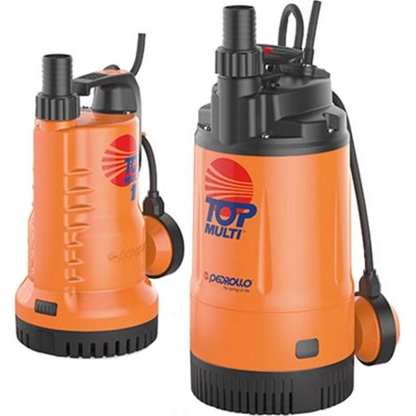 Pedrollo pompa di drenaggio per acque chiare TOP MULTI 2 acqua pulita piovana Monofase per svuotare dalla pioggia cantine vasche e pozzetti automatica con galleggiante 0,75hp