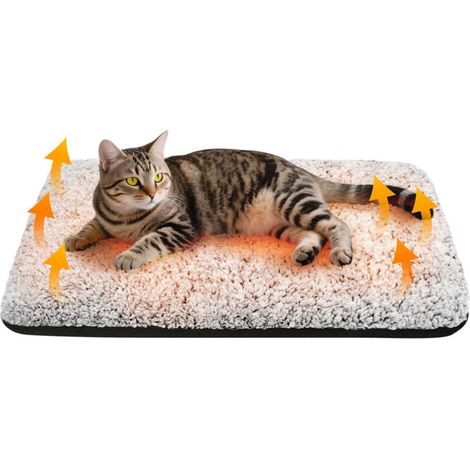 Tapis Auto-Chauffant pour Chat 40x50 cm – Coussin Doux, Moelleux, Antidérapant, Intérieur et Extérieur, Lavable (1/5)
