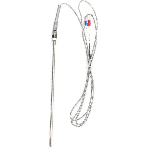 Capteur de température thermocouple type K 5x200mm, sonde en acier inoxydable à filetage M8, mesure précise pour chaudière et industrie (1/4)