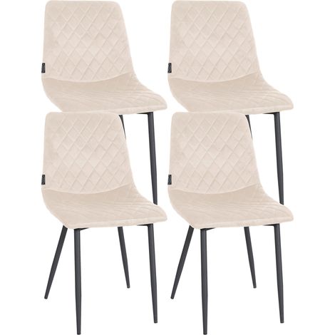 4er Set Stühle Telde Samt creme