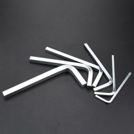 de clés en L à tête carrée 3 C10 mm 7 pièces acier au chrome