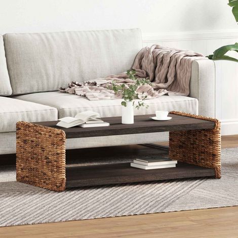 Couchtisch Natur 110 x 55 x 35 cm Massives Mahagoni Holz
