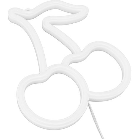 Veilleuse LED néon USB, lampe décorative murale en forme de fruit, éclairage rouge en forme de cerise, idéale pour les mariages et les fêtes. Alimentation USB. (1/5)