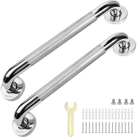 Barre d'Appui Douche, Inox, Antidérapante,40cm 2Pcs,pour Douche, Baignoire, Anti Rouille (1/5)