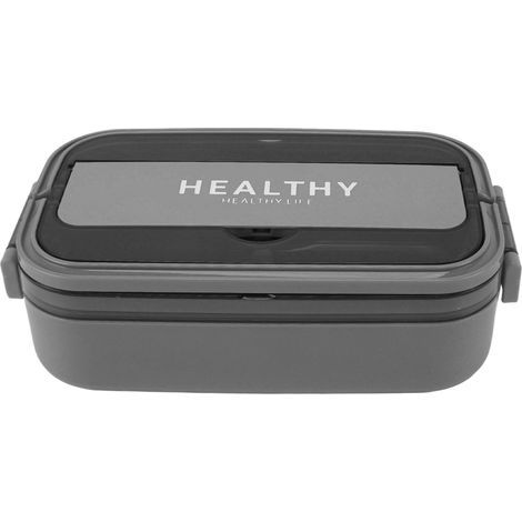 Bento-Box aus Edelstahl 316, 700 ml, auslaufsicher, mikrowellengeeignet, für Büro und Schule, Grau (1/5)