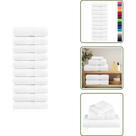 The Living Store Premium-Waschtücher SOLUND 10 Stk. Weiß 30x30 cm 600 g/m² - Baumwollhandtücher (1/5)